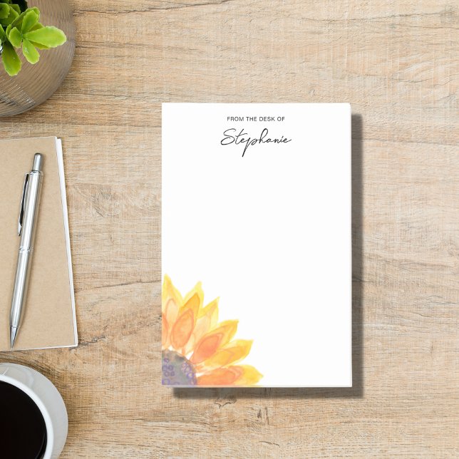 Personalisierte Sonnenblume vom Schreibtisch Post-it Klebezettel (Von Creator hochgeladen)