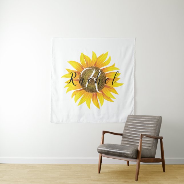 Personalisierte Sonnenblume Wandteppich (Beispiel)