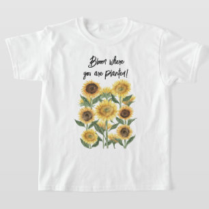 Personalisierte Sonnenblumen-Blumen-Quote T-Shirt