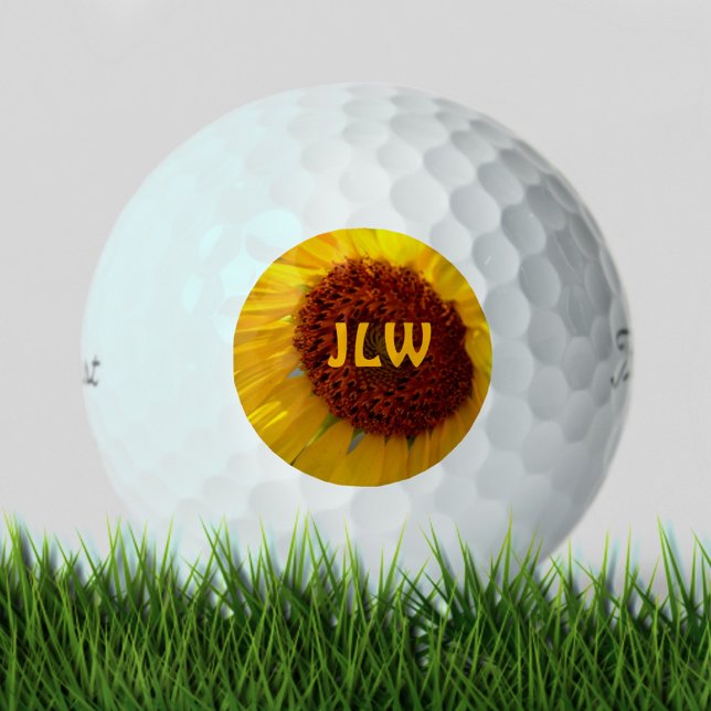 Personalisierte Sonnenblumen Botanische Blume Golfball (Von Creator hochgeladen)