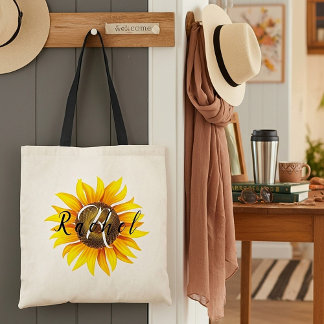 Personalisierte Sonnenblumen-Einkaufstasche Tragetasche