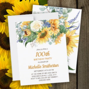 Personalisierte Sonnenblumen Eukalyptus 18. Geburt Postkarte