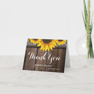 Personalisierte Sonnenblumen Hochzeitskarte Dankeskarte