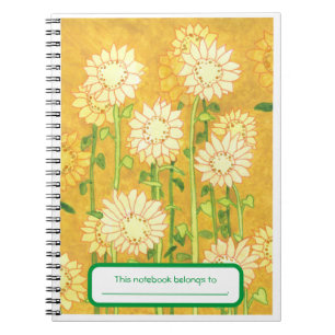 Personalisierte Sonnenblumen in Aquarelländern Notizblock