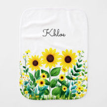 Personalisierte Sonnenblumen-Speitücher mit Ihrem