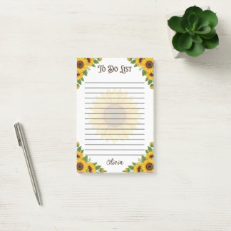 Personalisierte Sonnenblumen-To-Do-Liste Post-it Klebezettel