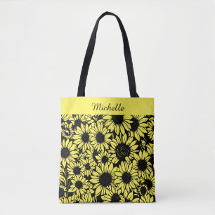 personalisierte Sonnenblumen-Tragetasche