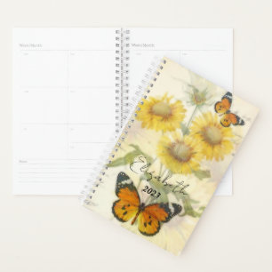 Personalisierte Sonnenblumen und Schmetterlinge, J Planer