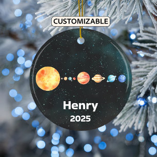Personalisierte Sonnenschutzanlage, Raum, Planeten Keramik Ornament
