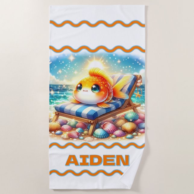 Personalisierte Sonnenstrahlen: Ein Fangurlaub Strandtuch (Vorderseite)
