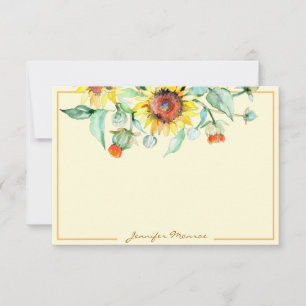 Personalisierte sonnige Sonnenblumen Mitteilungskarte