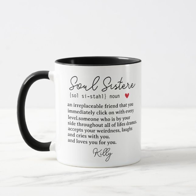 Personalisierte Soul-Schwester, Soul-Sister Defini Tasse (Links)