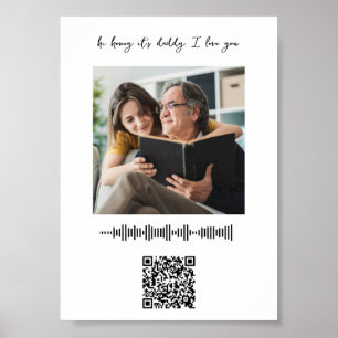 Personalisierte Soundwave Art QR Codefamilie Bild Poster