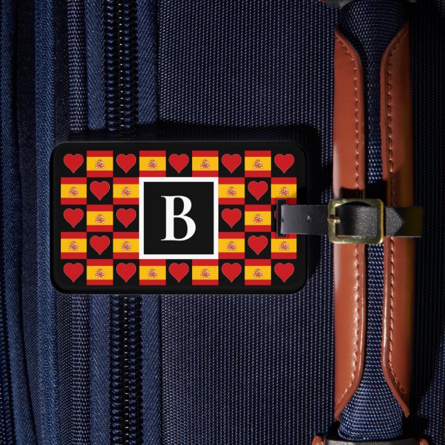 Personalisierte Spanische Flagge Spanien Benutzerd Gepäckanhänger (Vorderseite Insitu 4)