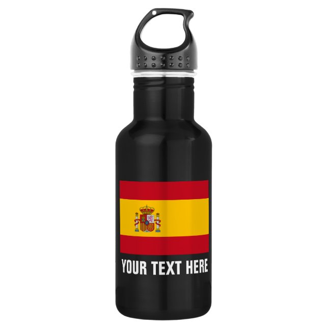Personalisierte spanische Flaggenwasserflaschen Edelstahlflasche (Vorderseite)