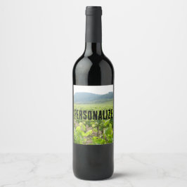 Personalisierte Spanische Rolling Hills und Weinbe Weinetikett