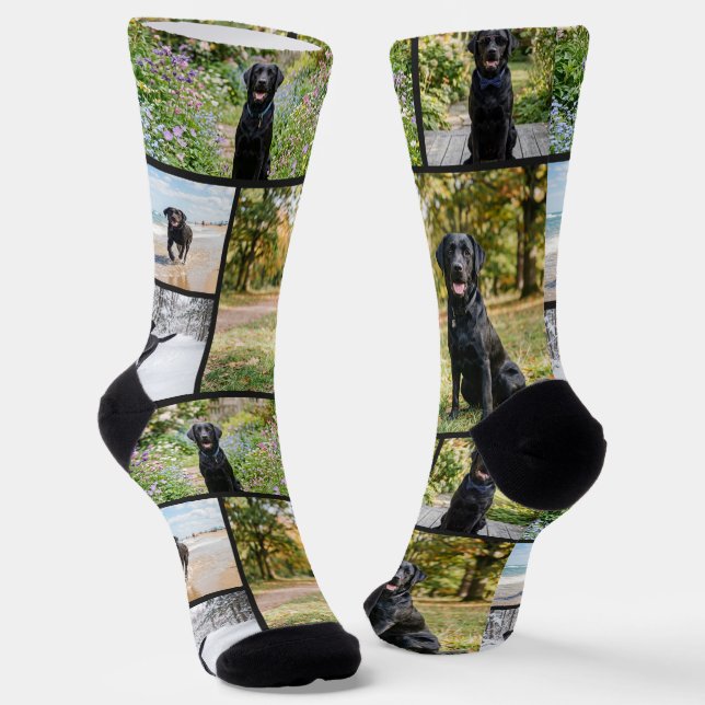 Personalisierte Spaß 5 Foto Vorlage Socken (Gewinkelt)