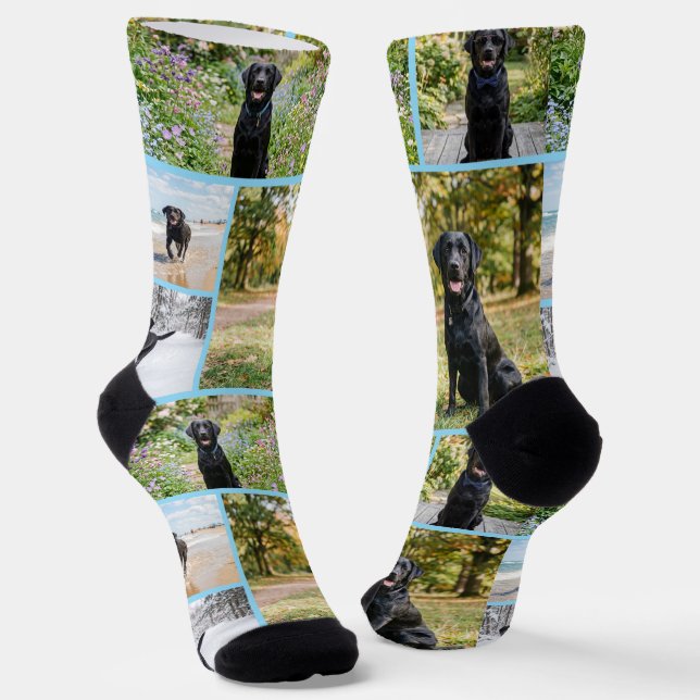 Personalisierte Spaß 5 Foto Vorlage Socken (Gewinkelt)