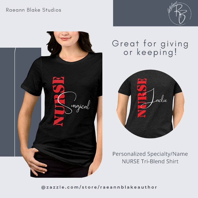 Personalisierte Spezialität/Name NURSE Tri-Blend-S Tri-Blend Shirt (Von Creator hochgeladen)