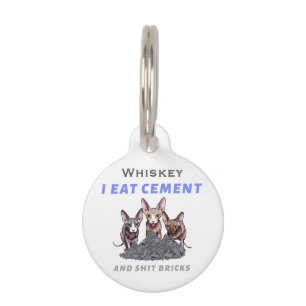 Personalisierte Sphynx Katzen Funny I Eat Cement M Haustiermarke