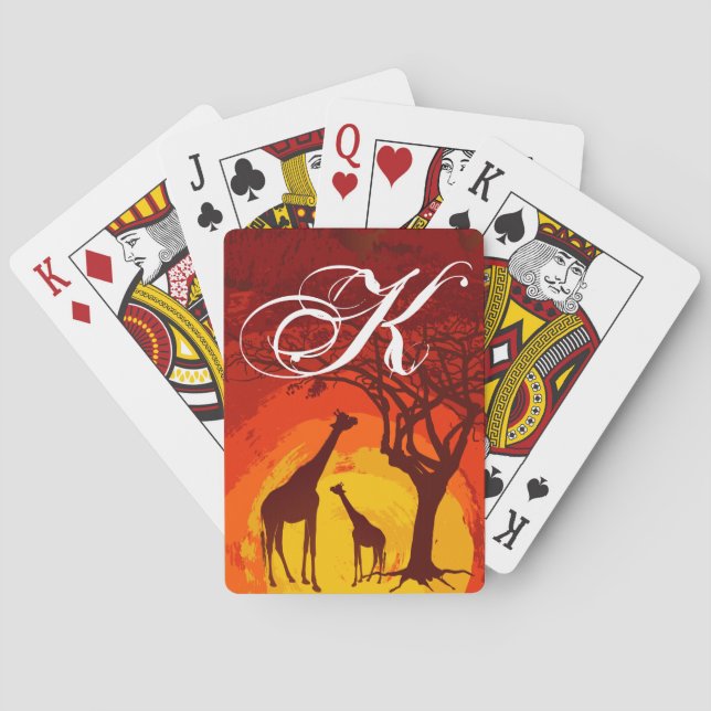 Personalisierte Spielkarten Afrikanische Safari Gi (Rückseite)