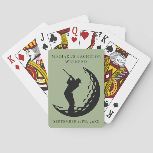 Personalisierte Spielkarten | Bachelor Golf Weeken (Rückseite)