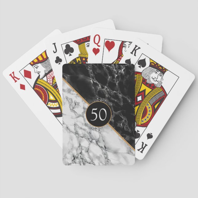 Personalisierte Spielkarten Geschenk Schwarz-weiße (Rückseite)