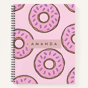 Personalisierte Spielzeug-Pastell-Rosa Donut Notizbuch
