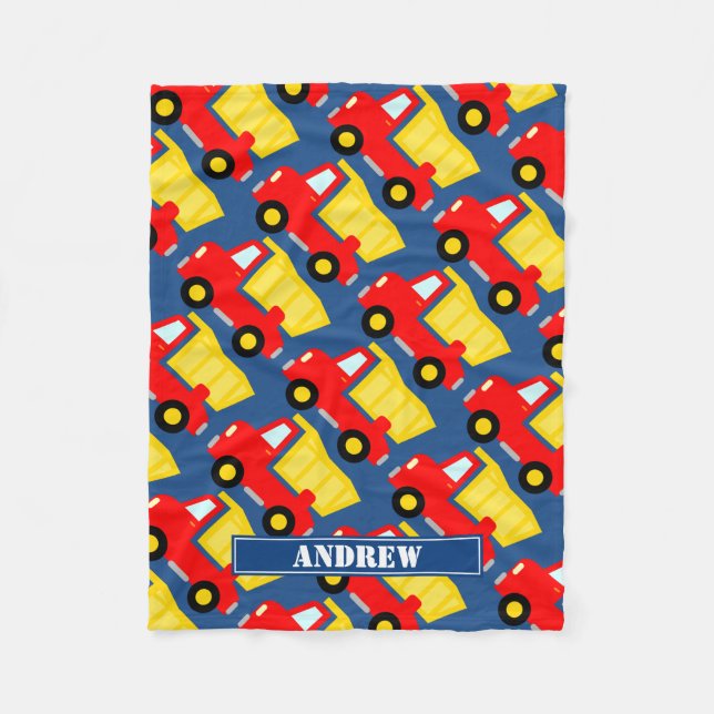 Personalisierte Spielzeugkipper-Decke für Kinder Fleecedecke (Vorderseite)