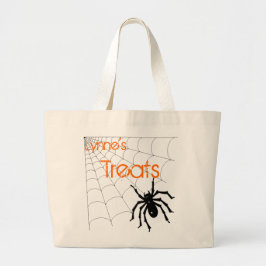 Personalisierte Spinnen-Halloween-Leckerei-Tasche Jumbo Stoffbeutel