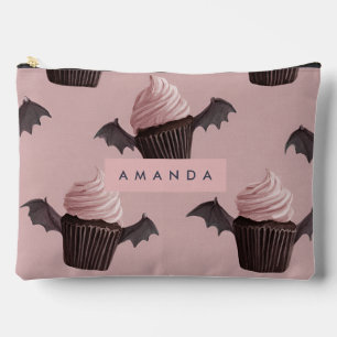 Personalisierte Spooky Niedlich Bat Cupcake Muster Zubehörtasche