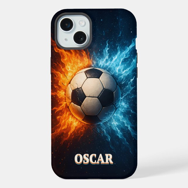 Personalisierte Sport-/Fußball-iPhone 15 Plus-Hüll iPhone Hülle (Rückseite)
