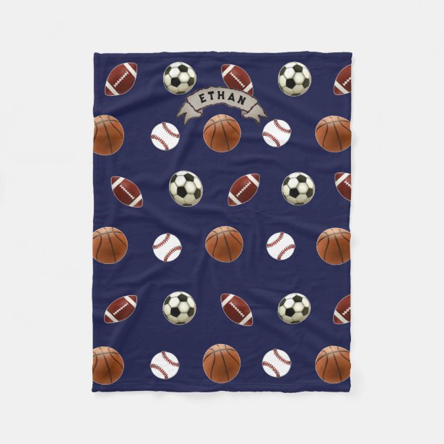 Personalisierte Sportarten Fleecedecke (Vorderseite)
