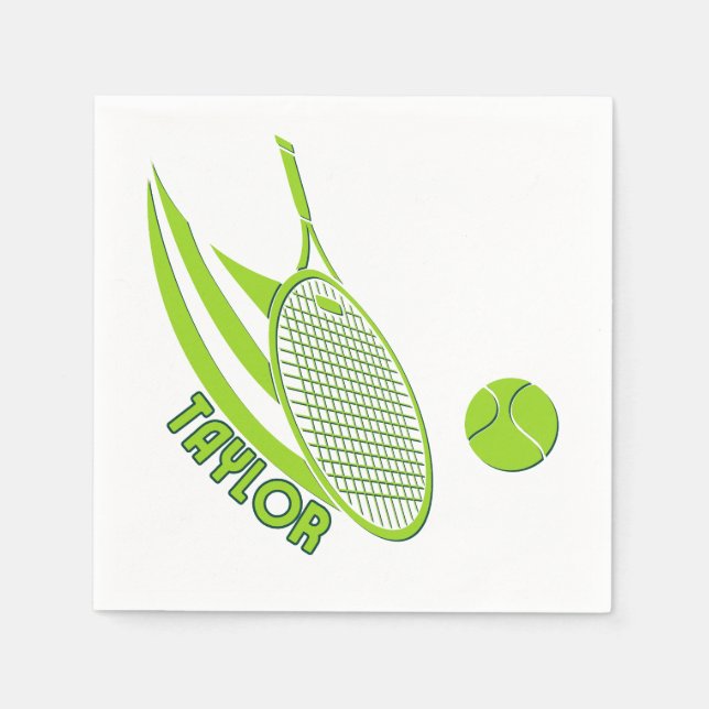 Personalisierte Sportarten mit Namen Tennis Serviette (Vorderseite)