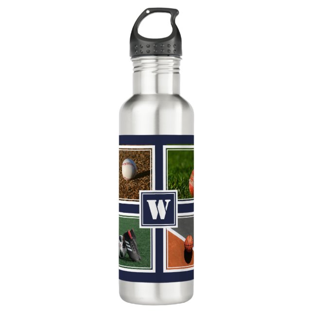 Personalisierte SPORTBALLS Benutzerdefinierte Vorl Edelstahlflasche (Vorderseite)