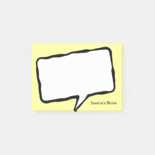 Personalisierte Sprechblase gelbe Post-it® Notizen