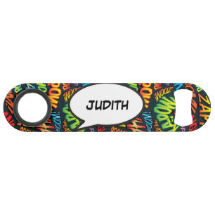 Personalisierte Sprechblase Spaß Retro Comic Buch Speedflaschenöffner