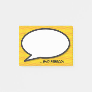 Personalisierte Sprechblasen-Comic-Book-Pop-Art Post-it Klebezettel