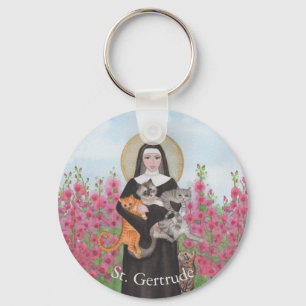 Personalisierte St Gertrude Schutzpatron von Cats Schlüsselanhänger