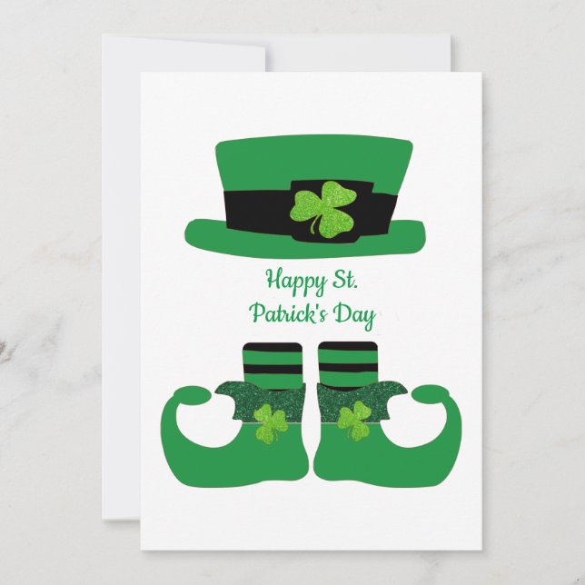 Personalisierte St. Patrick's Day Leprechaun-Karte (Vorderseite)