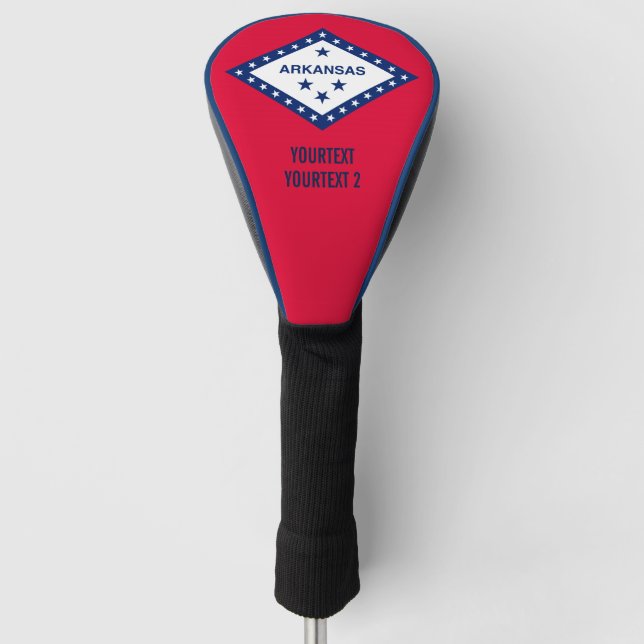 Personalisierte Staatsflagge für Ihren Text Arkans Golf Headcover (Vorderseite)