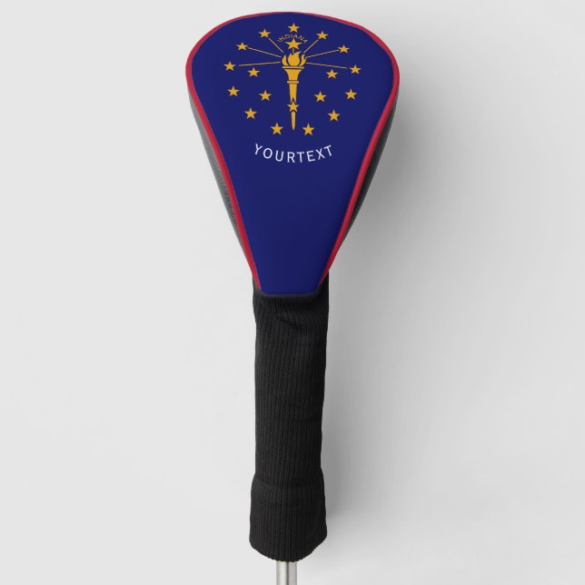 Personalisierte Staatsflagge Ihres Textes Indiana  Golf Headcover (Vorderseite)