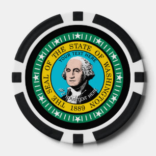 Personalisierte Staatsflagge in Washington Pokerchips