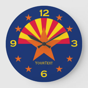 Personalisierte Staatsflagge von Arizona Große Wanduhr