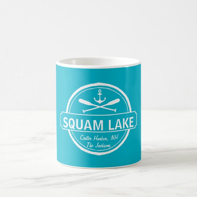Personalisierte Stadt, Name und Anker des Squam Tasse (Mittel)