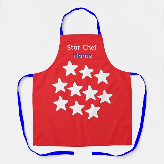 Personalisierte Star Chef Blue Schürze (Vorderseite)
