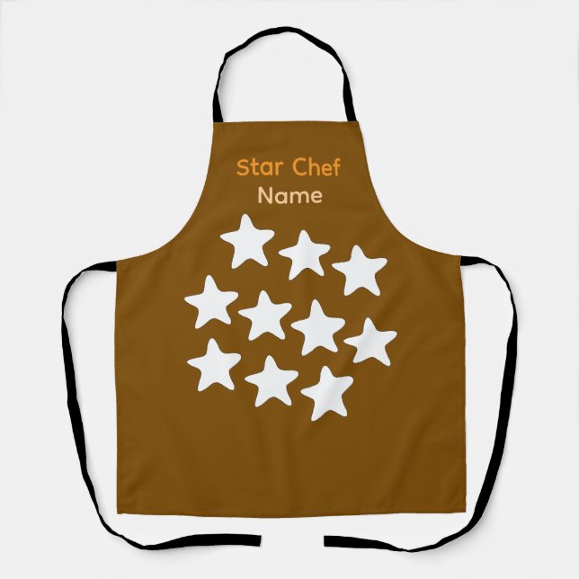 Personalisierte Star Chef Brown Schürze Schwarze G (Vorderseite)