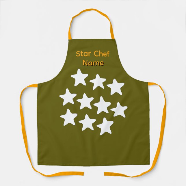 Personalisierte Star Chef Olive Schürze Orange Gur (Vorderseite)