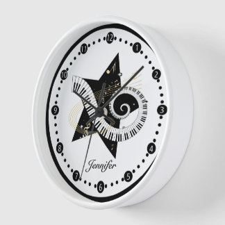 Personalisierte Star Golden Notes Wanduhr