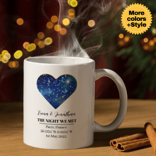 Personalisierte Star Map Tasse: Die Nacht, die wir Kaffeetasse